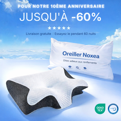 L’oreiller qui fait taire les ronflements — en corrigeant votre position de sommeil | Offre anniversaire 10 ans : -60%
