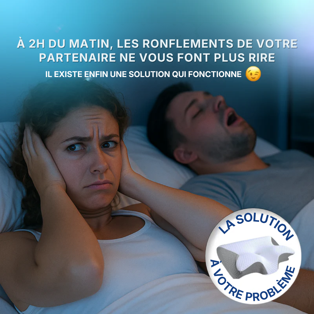 L’oreiller qui fait taire les ronflements — en corrigeant votre position de sommeil | Offre anniversaire 10 ans : -60%
