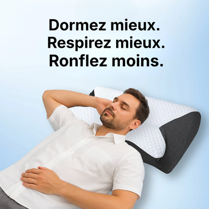 L’oreiller qui fait taire les ronflements — en corrigeant votre position de sommeil | Offre anniversaire 10 ans : -60%