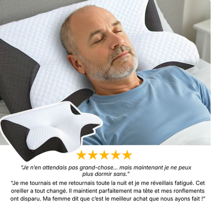 L’oreiller qui fait taire les ronflements — en corrigeant votre position de sommeil | Offre anniversaire 10 ans : -60%